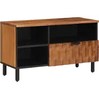 Syfax Meuble TV avec tiroir Finition Acacia Brun 80 x 33 x 46 cm