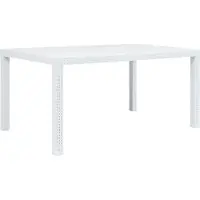 Syfax Table de jardin Blanc 150x90x72 cm Plastique Aspect de rotin