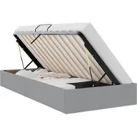 vidaXL Coffret de lit avec rangement, gris clair, 100 x 200 cm, tissu
