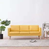 Prolenta Maison Exclusive - Canapé à 3 places Tissu Jaune