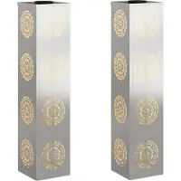 Syfax Lumière de chemin LED solaire 2 pcs Argenté Acier inoxydable