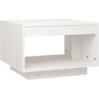 Syfax Table basse blanc 50x50x33,5 cm bois de pin massif
