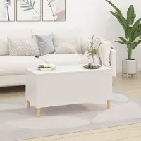 Prolenta Maison Exclusive - Table basse blanc brillant 90x44,5x45 cm Matériau dérivé du bois