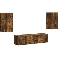 Syfax Ensemble meuble TV 4 pcs Chêne fumé Bois d'ingénierie