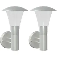 vidaXL Lampes murales extérieures 2 pcs. argent acier inoxydable