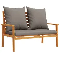Syfax Canapé de jardin 120 cm avec coussin bois d'acacia massif