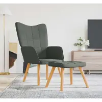 Prolenta Maison Exclusive - Fauteuil relax avec repose-pieds, tissu gris foncé
