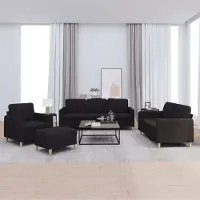 Prolenta Maison Exclusive - Ensemble de canapés 4 pièces avec coussins, tissu noir