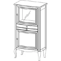 AEA Commode en bois véritable Armoire d'appoint Bar classique Rustique Campagne PR-KB 1-2 L,R