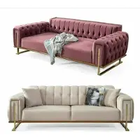 AEA Rosa Chesterfield Sofa Wohnzimmer Dreisitzer Polster 3-Sitzer Couch