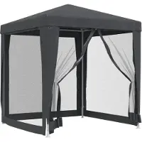 Syfax Tente de fête avec 4 parois latérales en maille Anthracite 2x2m