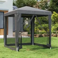 Prolenta Maison Exclusive - Tente de réception avec 4 parois latérales en filet, anthracite, 2 x 2 m, HDPE