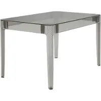 AEA Table élégante grise transparente Table rectangulaire Table de jardin