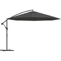 Syfax Parasol de jardin en porte-à-faux et poteau en aluminium