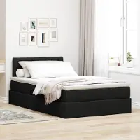 Prolenta Maison Exclusive - Lit coffre avec matelas Noir 120 x 200 cm Velours