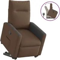 Syfax Fauteuil inclinable Marron Tissu