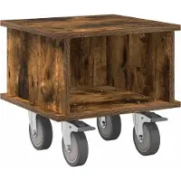 Syfax Meuble TV Chêne fumé 37 x 35 x 35 cm Bois d'ingénierie