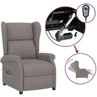 Syfax Fauteuil inclinable électrique à oreilles taupe Tissu