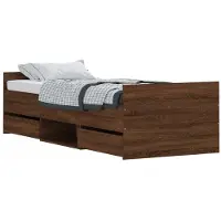 Syfax Cadre de lit sans matelas chêne marron 75x190 cm