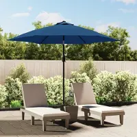 Prolenta Maison Exclusive - Parasol avec mât métallique 300 cm, bleu azur