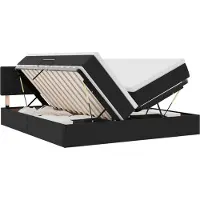 Syfax Lit de Rangement avec matelas avec stockage Noir 100 x 200 cm
