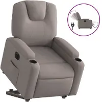 Syfax Fauteuil inclinable électrique taupe tissu