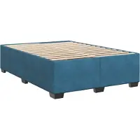Syfax Cadre de lit sans matelas bleu 140x200 cm velours