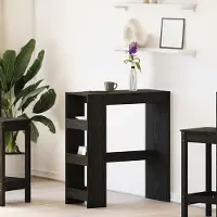 Prolenta Maison Exclusive - Table de bar avec étagère aspect chêne noir 90x40x103,5 cm