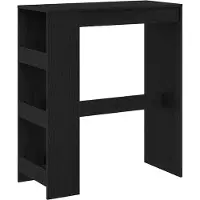 Syfax Table de bar avec étagères en chêne noir 90x40x103,5 cm bois d'ingénierie