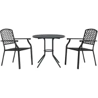 vidaXL Ensemble de chaises de jardin 3 pièces empilables Acier revêtu par poudre
