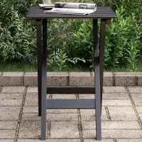 vidaXL 2024 Meuble de jardin Table d'appoint pliante noire en peuplier massif Tables de jardin 2602510
