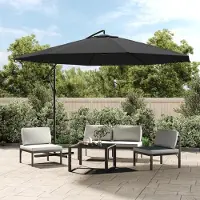 Prolenta Maison Exclusive - Parasol à pied déporté avec mât en aluminium 350 cm anthracite