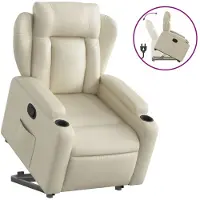 Syfax Fauteuil inclinable Crème Similicuir
