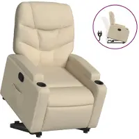 Syfax Fauteuil inclinable Crème Tissu