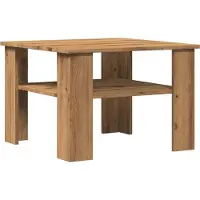 Syfax Table basse chêne artisanal 60x60x42cm bois d'ingénierie