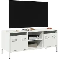 Prolenta Maison Exclusive - Meuble TV blanc 101,5x39x43,5 cm Acier laminé à froid