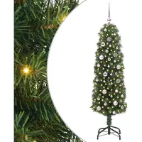vidaXL Sapin de Noël artificiel simple avec 150 LEDs avec support Vert 150 cm - Sapins de Noël artificiels FR5982319 2parcel