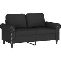 Syfax Canapé à 2 places Noir 120 cm Velours