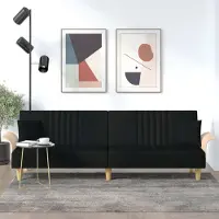 Prolenta Maison Exclusive - Canapé-lit avec accoudoirs, tissu noir