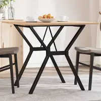 Prolenta Maison Exclusive - Table à manger cadre en Y 90x90x75 cm bois de pin massif acier