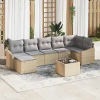 Prolenta Maison Exclusive - Ensemble de canapé 8 pièces. Beige [Synthétique] : Rotin synthétique
