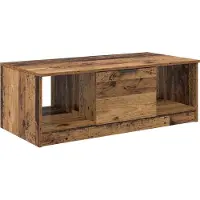 Syfax Table basse Bois Ancien 102 x 50 x 36cm Bois d'ingénierie