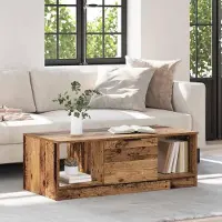 Prolenta Table basse exclusive en bois de récupération, dimensions : 102 x 50 x 36 cm, matériau : bois composite