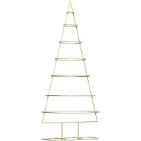 Syfax Arbre de Noël en métal Doré 180 cm Acier peint par poudre