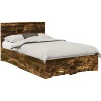 Syfax Cadre de lit Chêne fumé 120 x 190 cm Bois d'ingénierie