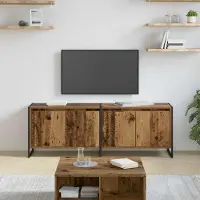 Prolenta Maison Exclusive - Meuble TV, dimensions : 140 x 36 x 49,5 cm, fabriqué en bois massif et en panneaux de particules