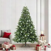 vidaXL Meubles Arbre de Noël artificiel avec 300 LED Vert 210 cm PE et PVC - 2079578