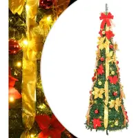 Syfax Sapin de Noël artificiel escamotable 100 LED vert 150 cm