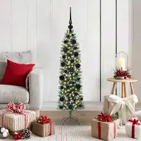 Prolenta Maison Exclusive - Sapin de Noël artificiel élancé, vert et blanc, 120 cm
