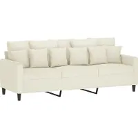 Syfax Canapé à 3 places Crème 180 cm Velours